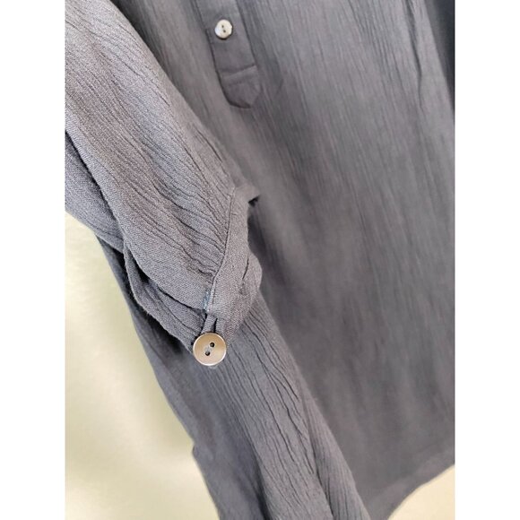 J. Jill Pure Gray 3/4 Sleeve Tunic Top Women size XL Lagenlook Mother of pearls - Picture 10 of 14